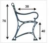 Noga do ławki miejska z podłokietnikiem, 6 desek