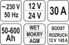 Prostownik elektroniczny z wspomaganiem rozruchu 12/24v 30a