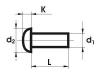 Nit aluminiowy pełny z łbem kulistym 4.0*8 mm