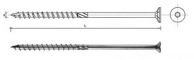 Wkręt do drewna z łbem stożkowym na torx 10*100mm t40