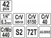 Zestaw narzędziowy 1/4'''' 42 części xs